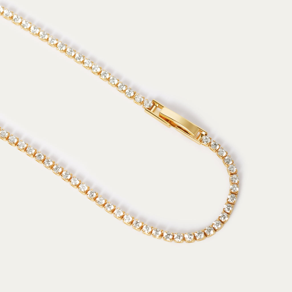 Tenisia Tiny CZ Bracelet (18K Gold Brass)