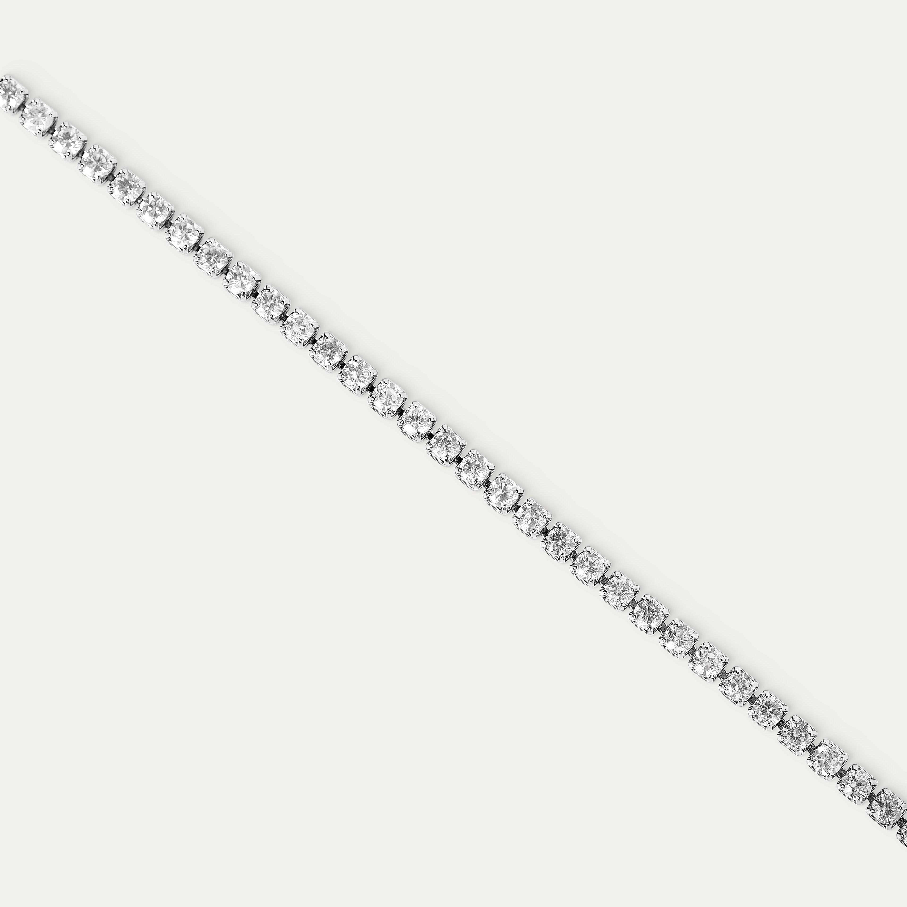 Tenisia Tiny CZ Bracelet (Silver Brass)